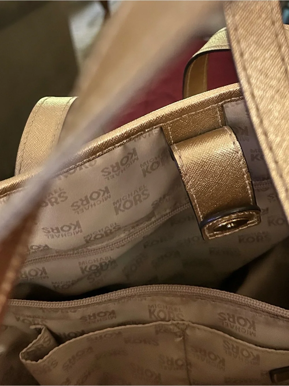 Michael Kors Metallic Gold Tote with MK Emblem